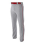 A4 Youth Pro Style Open Bottom Baggy Cut Baseball Pant (NB6162), Color 'Gray/Cardinal'